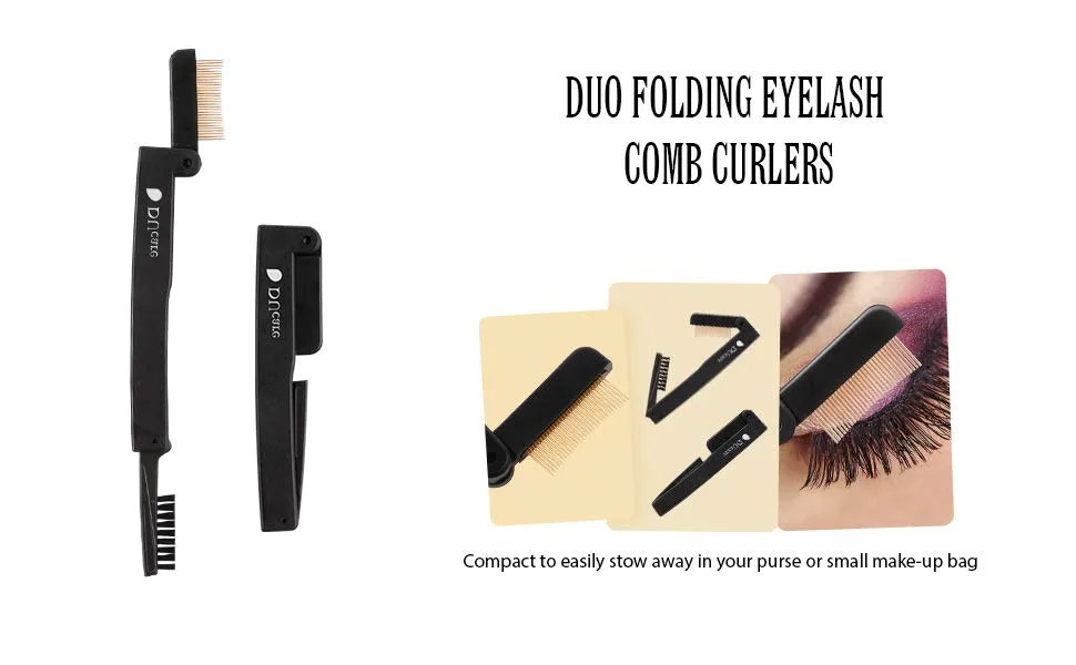 DUcare Eyelash Comb Separator Eyelashes Eyebrow Mascara Brush Applicator Eyelash Definer With Comb Cover Cosmetic Brushes Tool (Black) Duo - product information 21