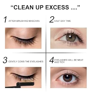 DUcare Eyelash Comb Separator Eyelashes Eyebrow Mascara Brush Applicator Eyelash Definer With Comb Cover Cosmetic Brushes Tool (Black) Duo - product information 24