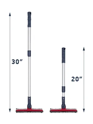 DSV Standard Professional Window Squeegee | 2-in-1 Window Cleaner Sponge and Soft Rubber Strip With Telescopic Extension Pole 20" - 30"(50cm-76cm) | Adjustable To Clean From Multiple Angles - indoor inside best squigeey squeegies extends mirror mirrors squiggies extendable telescope