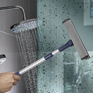 DSV Standard Professional Window Squeegee | 2-in-1 Window Cleaner Sponge and Soft Rubber Strip With Telescopic Extension Pole 20" - 30"(50cm-76cm) | Adjustable To Clean From Multiple Angles - scrapper heavy duty expandable hand-held handheld squeegees industrial kitchen rotating cleaners