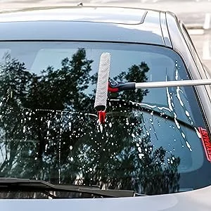 DSV Standard Professional Window Squeegee | 2-in-1 Window Cleaner Sponge and Soft Rubber Strip With Telescopic Extension Pole 20" - 30"(50cm-76cm) | Adjustable To Clean From Multiple Angles - squishy squiggle streak free squigee extentendal cleanhome squugee sqeegies