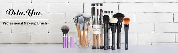 Vela.Yue Foundation Concealer Brush 2pcs Makeup Brushes Set for Contouring Blending Buffing Liquid Cream Crease - VELAYUE