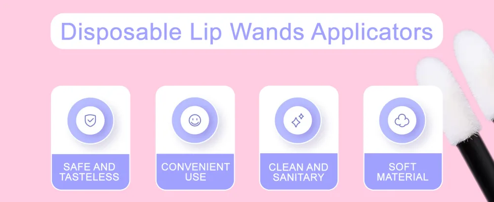 KINGMAS 500 Pack Lip Wands Applicators Disposable Lip Brushes Lipstick Gloss Wands Applicator Makeup Tool Kits (500 Pack) - 500 Pack Lip Wands