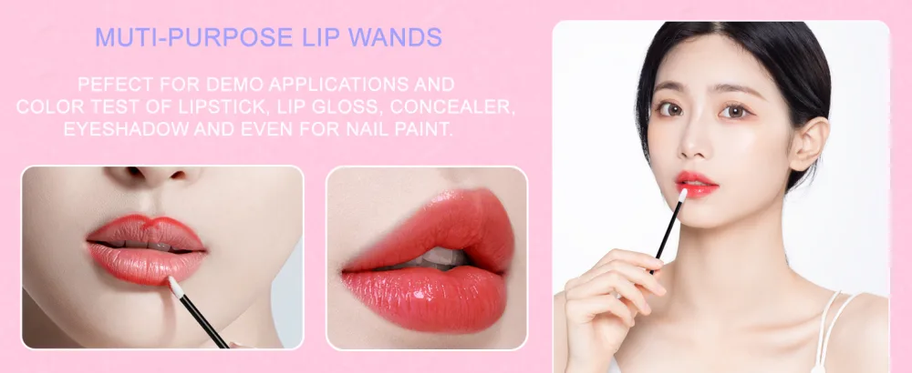 KINGMAS 500 Pack Lip Wands Applicators Disposable Lip Brushes Lipstick Gloss Wands Applicator Makeup Tool Kits (500 Pack) - 500 Pack Lip Wands 7