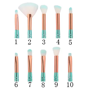 Tenmon 11 PCS Makeup Brush Set Eyeshadow Eyeliner Makeup Brush Makeup Foundation Eyebrow Eyeliner Blush Cosmetic Concealer Brush fish - 10PCS