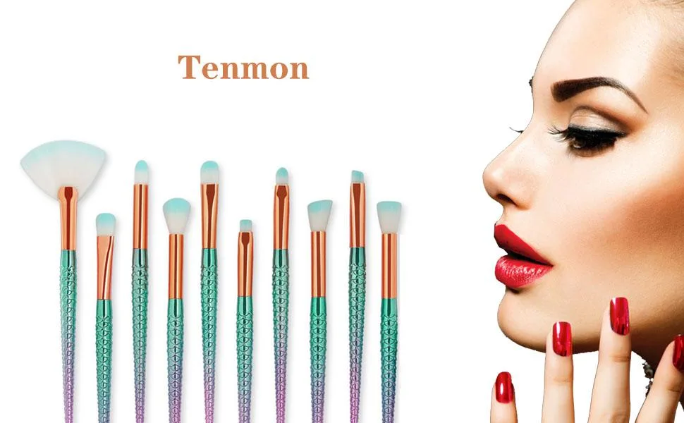 Tenmon 11 PCS Makeup Brush Set Eyeshadow Eyeliner Makeup Brush Makeup Foundation Eyebrow Eyeliner Blush Cosmetic Concealer Brush fish - product information 9