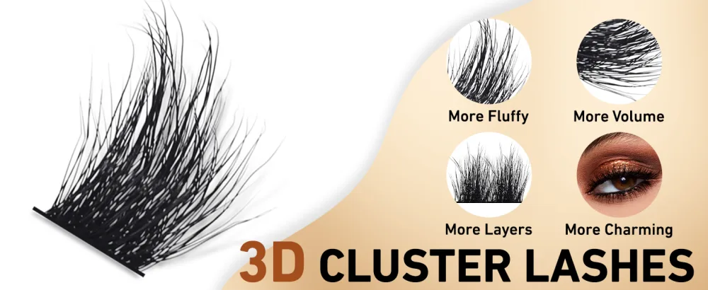 180PCS Cluster Lashes Wispy 3D Effect Fluffy Volume Lash Clusters Eyelash Extensions Multiple Layers Individual Faux Mink False Eyelashes(8-16mm Mixed) - Individual Cluster Lashes