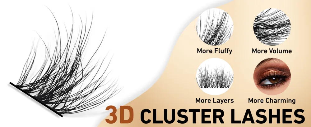 180PCS Cluster Lashes Wispy 3D Effect Fluffy Volume Lash Clusters Eyelash Extensions Multiple Layers Individual Faux Mink False Eyelashes(8-16mm Mixed) - Individual Cluster Lashes