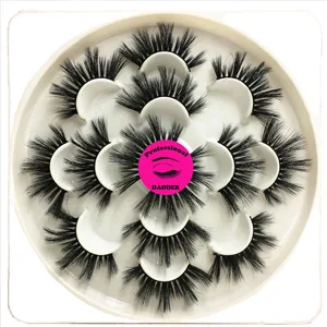 DAODER Lashes False Eyelashes 20MM Dramatic Look Faux Mink Wispy Long Fake Eye Lashes Pack for Women Daily Makeup 7 Pairs (6D 25mm Lashes) - thick lashes