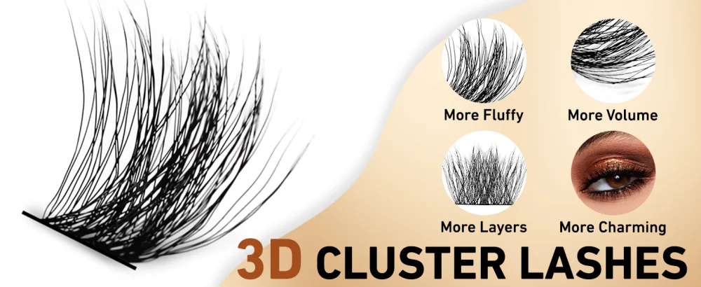 180PCS Cluster Lashes Wispy 3D Effect Fluffy Volume Lash Clusters Eyelash Extensions Multiple Layers Individual Faux Mink False Eyelashes(8-16mm Mixed) - Individual Cluster Lashes