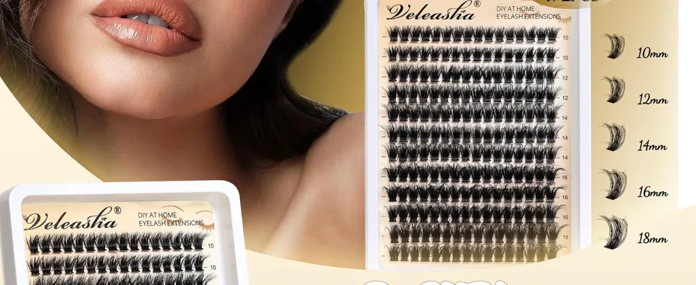 Veleasha Lash Clusters 80D Fluffy Individual Lashes 10-18mm D Curl Volume Eyelash Clusters 192PCS Lash Extension Thick Cluster Eyelash Extensions Soft DIY Cluster Lashes at Home(S-80D 10-18MM) - 10-18mm