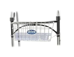 Drive Medical 10200B Walker Basket with Plastic Cup Holder, White - product information 1