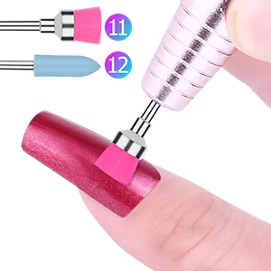 Drill Bits for Nails, Flasoo 12Pcs Nail Drill Bit Set Cuticle Bit for Acrylic Nail Gel Nail, Fine Grits Efile Bits for Electric Manicure Machine Home Salon Use - cone bits for nail drill kit