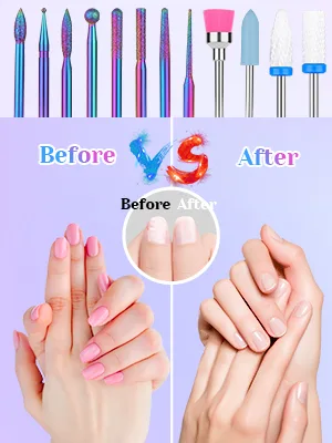 Drill Bits for Nails, Flasoo 12Pcs Nail Drill Bit Set Cuticle Bit for Acrylic Nail Gel Nail, Fine Grits Efile Bits for Electric Manicure Machine Home Salon Use - cuticle cleaner drill bit