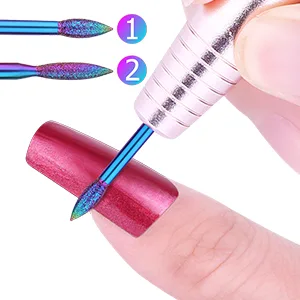 Drill Bits for Nails, Flasoo 12Pcs Nail Drill Bit Set Cuticle Bit for Acrylic Nail Gel Nail, Fine Grits Efile Bits for Electric Manicure Machine Home Salon Use - single nail drill bits
