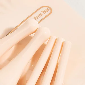 Yoseng Travel Makeup brushes Set 5pcs Mini Complete Function Travel Portable Cosmetic Brushes Kit with Mirror Case Pink - ABS one-piece plastic handle