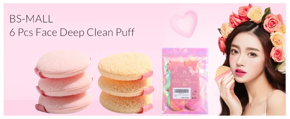 BS-MALL Face Clean Sponge Gentle Clean Makeup Removal Pad Pack of 6 - product information 25