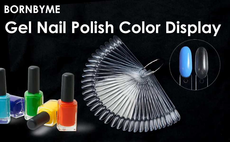 Medium Oval Nail Art Practice Tips BORNBYME 100pcs Clear Nail Polish Swatch Sticks Tips Nail Sample Sticks for Gel Nail Polish Color Display - Gel Nail Polish Color Display
