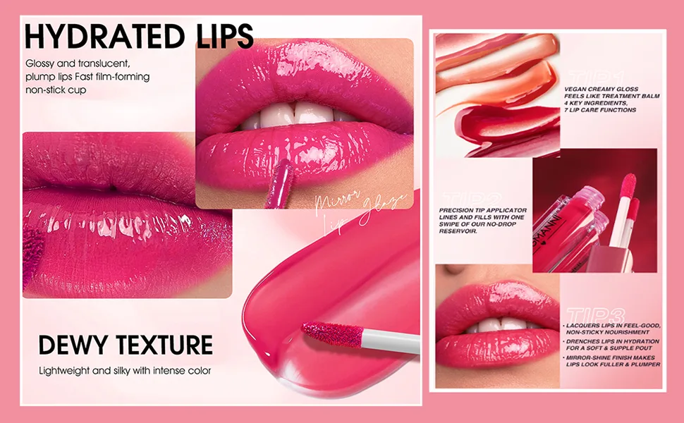 Dulele 12Pcs Watery Liquid Lipstick Set Moisturizing & Highly Pigmented Colored Lip Gloss Longwear Not Fade Rose Lip Tint Stain with Gift Box - product information 23