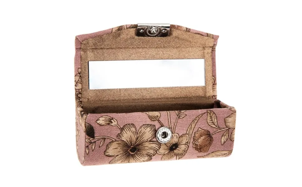 Luxshiny Lipstick Case with Mirror Floral Lipstick Case Lipstick Purse Holder for Purse Travel Makeup (Pink) - product information 21