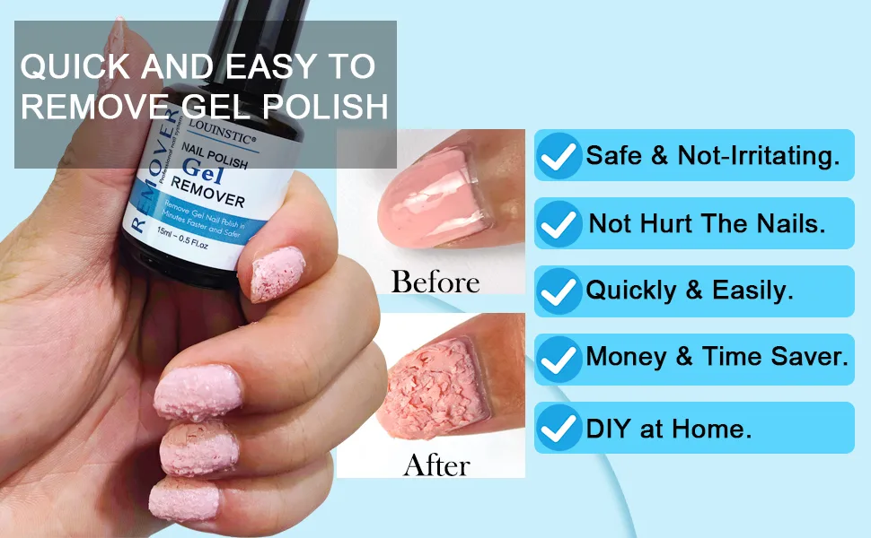 Gel Nail Polish Remover 2pcs plus Roller Ball Cuticle Oil for Nails - gel nail remover