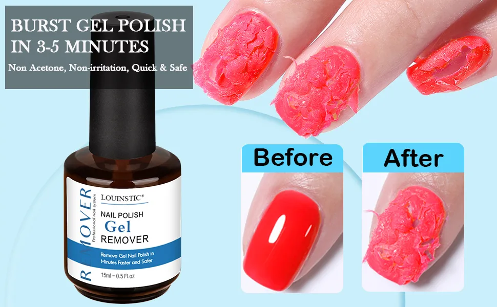Gel Nail Polish Remover 2pcs plus Roller Ball Cuticle Oil for Nails - GEL POLISH REMOVER