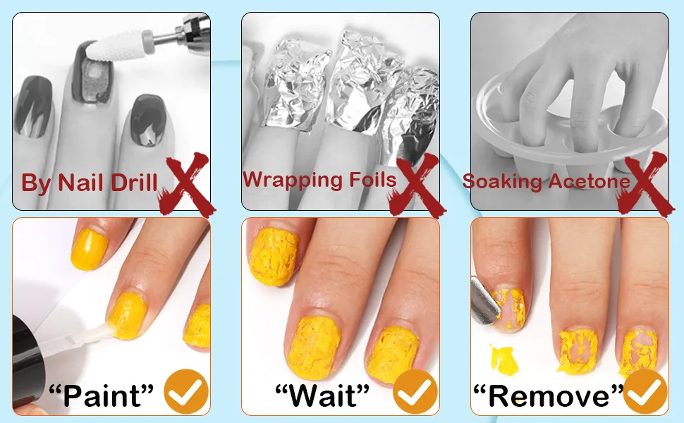 Gel Nail Polish Remover 2pcs plus Roller Ball Cuticle Oil for Nails - nail polish remover