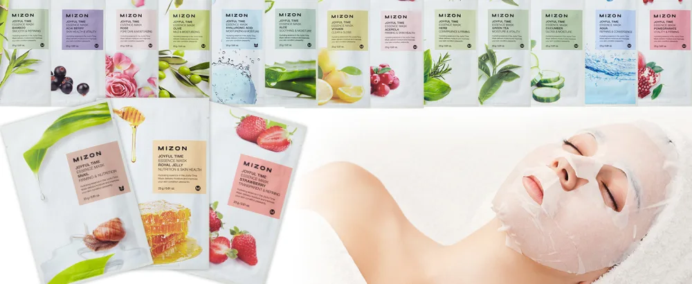  MIZON SET: Joyful Time Essence Mask Sheet (16 Combo Pack Facial Mask Sheets) - mizon mizon joyful mask mizon mask sheet korean mask sheets mask sheet sets facial mask sheets