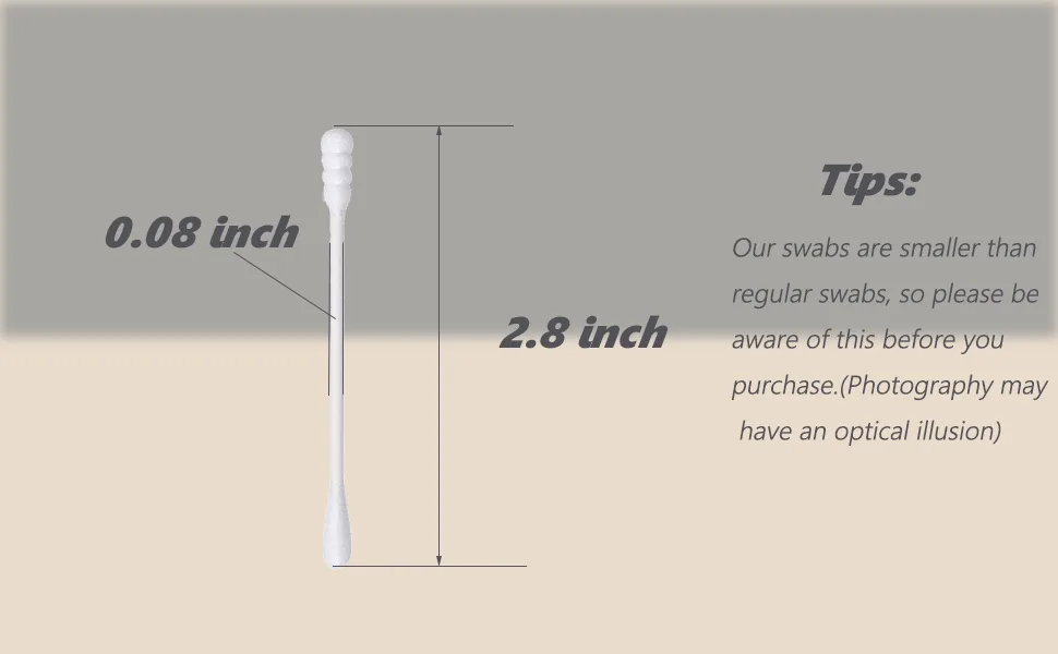 1000 Count Mini Cotton Swabs Spiral/Round Cotton Swab with Paper Stick for Personal Care and Cleaning 1000pcs - SIZE