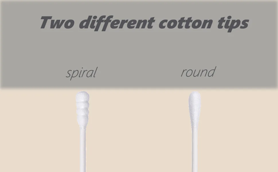 1000 Count Mini Cotton Swabs Spiral/Round Cotton Swab with Paper Stick for Personal Care and Cleaning 1000pcs - TWO DIFFERENT TIPS
