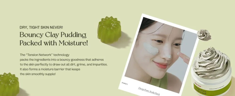 ma:nyo Deep Pore Soda Clay Facial Mask Pack (3.71oz/110ml) - Vegan Refreshing Deep Pore Detox - Technology