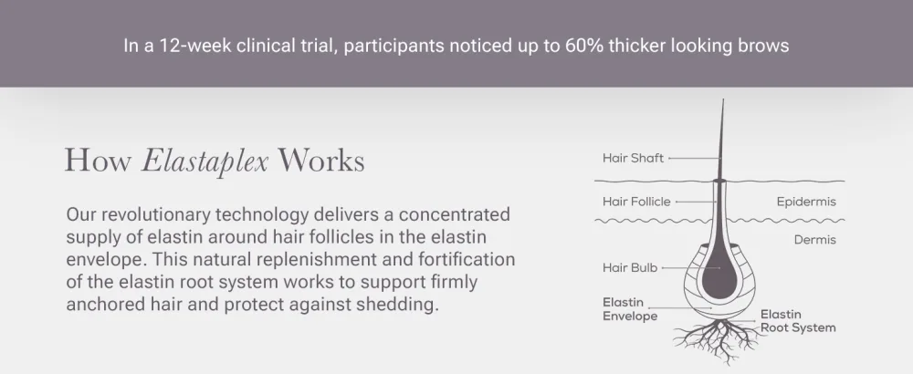 NULASTIN BROW Renewing Serum with Elastaplex Eyebrow Enhancing Treatment for Thicker Looking Brows Vegan-Friendly & Cruelty-Free (3ml) 0.1 Ounce (Pack of 1) - Elastin Protein