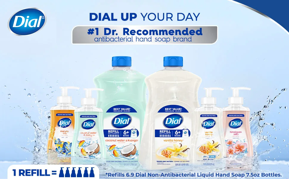 Dial Liquid Hand Soap Refill Vanilla Honey 52 Fluid Oz (Pack of 3) Vanilla Honey 52 Fl Oz (Pack of 3) - Dial Non -antibacterial Liqiud Hand Soaps