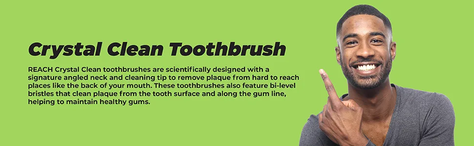 Reach Crystal Clean Toothbrush Soft Bristles 1 Count (Pack of 6) - Crystal Clean Toothbrush