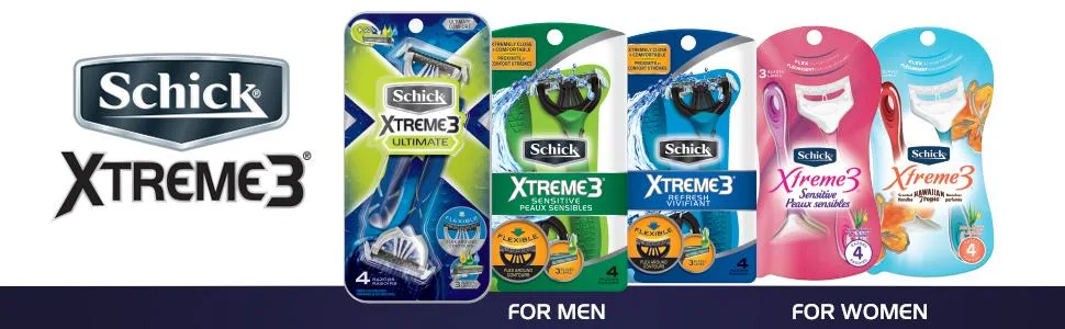 Schick Xtreme 3 Blade Sensitive Skin Disposable Razor for Men Pack of 8 - product information 6