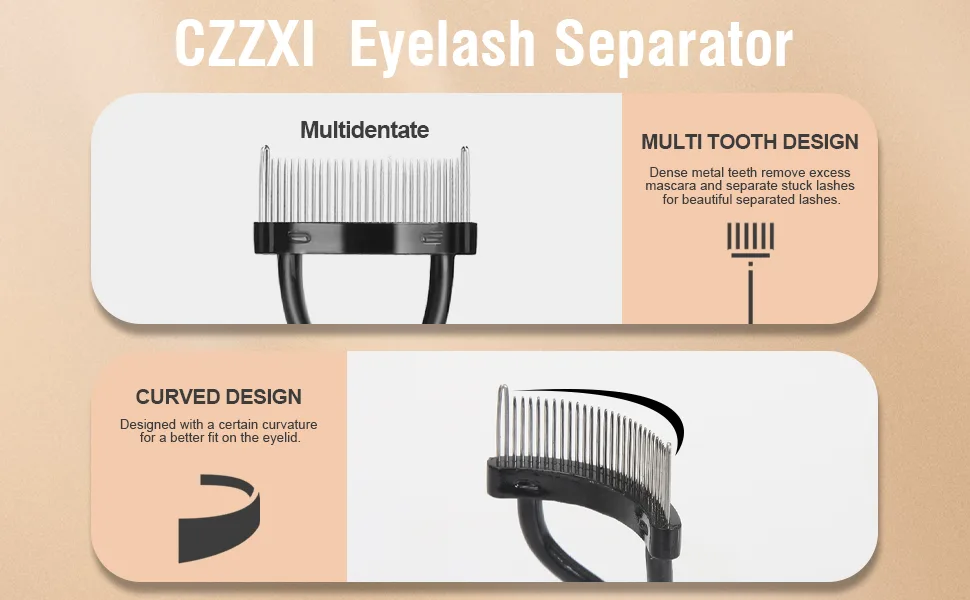 3PCS Eyelash Comb Lash Separator Brow Brush & Eyebrow Spoolie for Removes Clump Mascara 3 Piece Set - eyelash comb