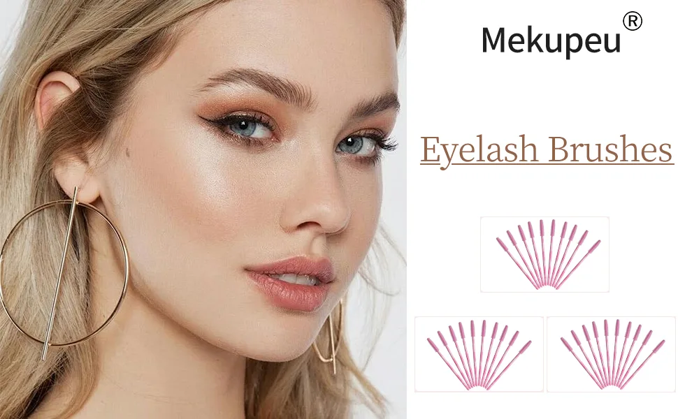 50pcs Silicone Mascara Wand Disposable Eyelash Brushes Soft Lash Spoolie Brush For Eyelash Extensions (Pink) - disposable lash brush