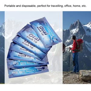 Teeth Wipe Cloth 50Pcs Wipes Clean Teeth Wipe Cloth Tooth Cleansing Tool for Oral Deep Cleaning - JM08630-3