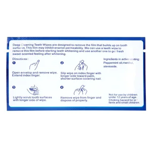 Teeth Wipe Cloth 50Pcs Wipes Clean Teeth Wipe Cloth Tooth Cleansing Tool for Oral Deep Cleaning - JM08630-3
