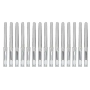 15pcs Silicone Lip Brush Transparent Handle Dustproof Lid Reusable Lipstick Applicator Gentle Application Lip Mask White - product information 2