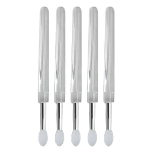 15pcs Silicone Lip Brush Transparent Handle Dustproof Lid Reusable Lipstick Applicator Gentle Application Lip Mask White - product information 3