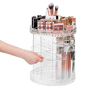 DreamGenius Makeup Organizer, 360 Degree Rotating Cosmetic Storage Organizer, 7-Layer Adjustable Makeup Display Case, Fits Jewelry Makeup Brushes and Lipsticks, Clear Acrylic - product information 3