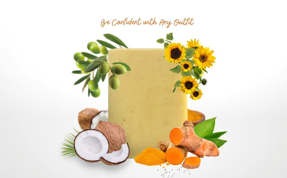 Turmeric Soap Bar for Body - Natural Soap for Smooth Skin - For All Skin Types, Men and Women (Pack 3) - product information 1