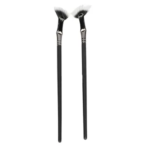 2pcs Fan Mascara Brushes Enhance Lower Lashes Fan Eyelash Brush Double LayerPrevent Clumping Mascara Fan Bent Brush for Salon - product information 2