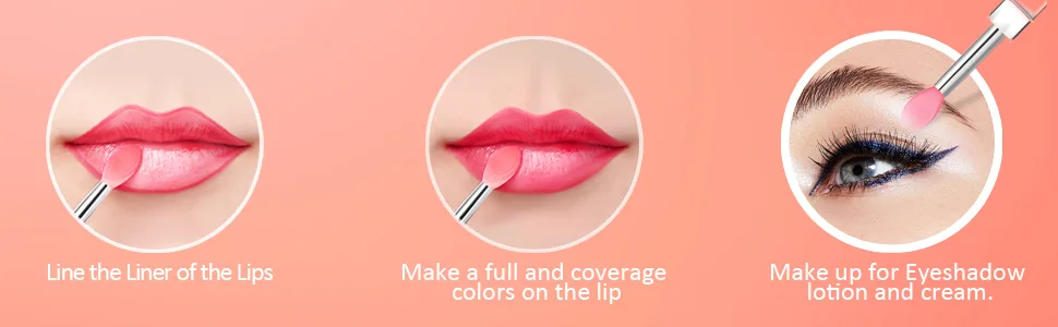 Silicone Lip Brush Lipstick Applicator Brushes with Cap 8PCS Reusable Makeup Brushes Lip Gloss Wands Cosmetic Tool Cream Applicator With Caps - make up for eyeshadow