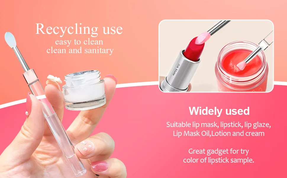 Silicone Lip Brush Lipstick Applicator Brushes with Cap 8PCS Reusable Makeup Brushes Lip Gloss Wands Cosmetic Tool Cream Applicator With Caps - Recyling use widely used