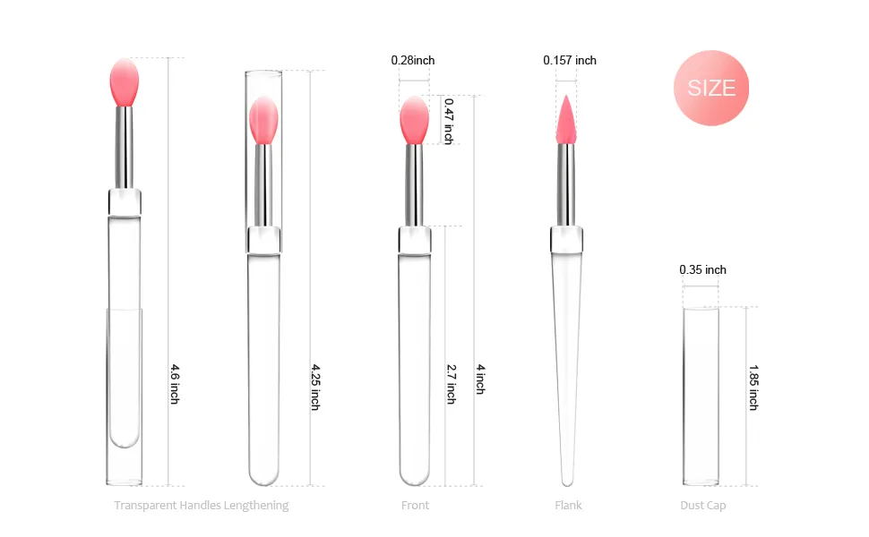 Silicone Lip Brush Lipstick Applicator Brushes with Cap 8PCS Reusable Makeup Brushes Lip Gloss Wands Cosmetic Tool Cream Applicator With Caps - size 8pcs/box