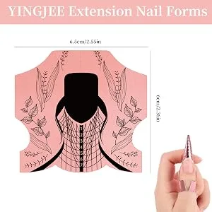 Nail Forms 100PCS Acrylic Nail Forms for Nail Extension Tips Long Nail Forms for Acrylic Nails Thick Professional Nail Art Tips Extension Forms Manicure Tool DIY Home Salon Supplies - the size of the nail forms