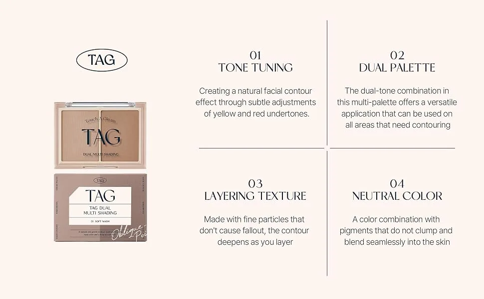 TAG Dual Multi Shading 9.4g (#1 Soft Warm) #1 Soft Warm 0.33 Ounce (Pack of 1) - product information 3