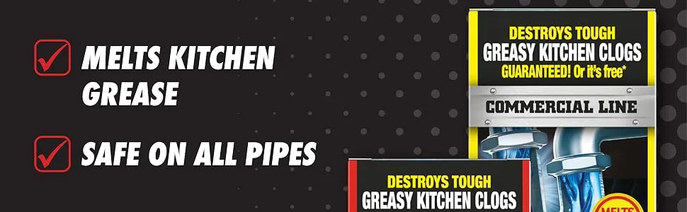 Drano Kitchen Granules Drain Clog Remover and Cleaner, Unclogs blockage from Grease or Cooking Oil, 8.8 oz 8.8 Ounce (Pack of 1) - Melts kitchen grease. Safe on all pipes.